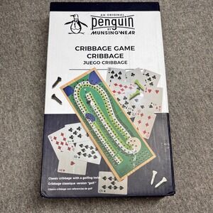 Penguin Munsingwear Cribbage Game Golf Fairway Track Board Cards Tees‎